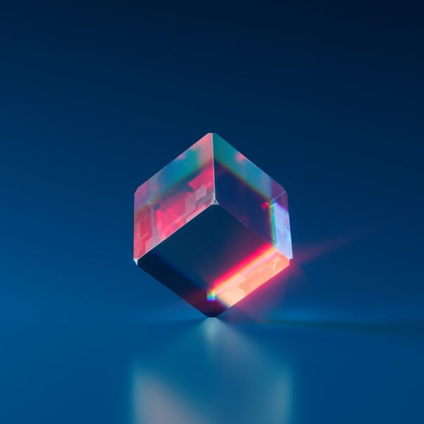 Image of a glass transparent cube